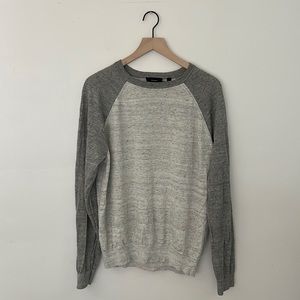 Vince Large color block sweater linen cotton blend